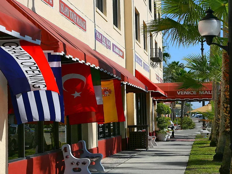 Lively downtown Venice with lots of shops and dining options.