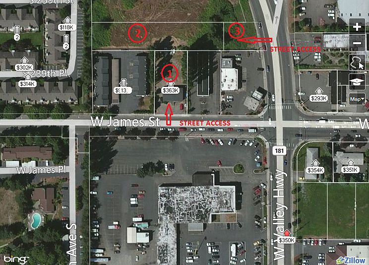 Zillow map with Road access