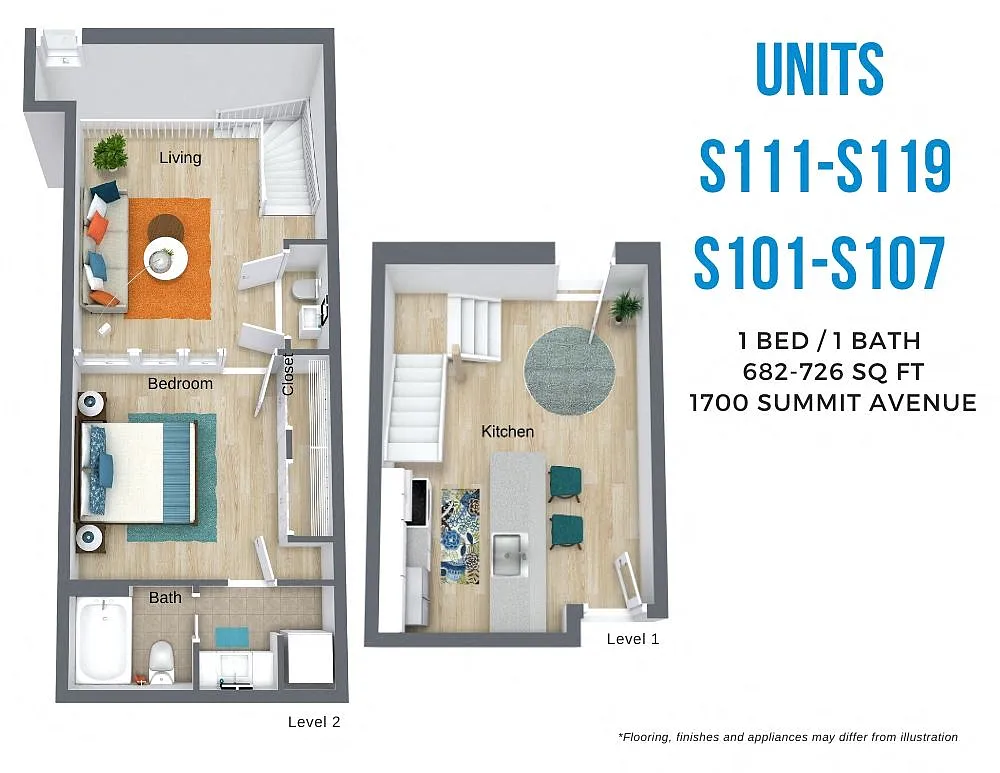 Floor plan Summit One Bed