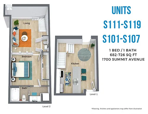 Floor plan Summit One Bed