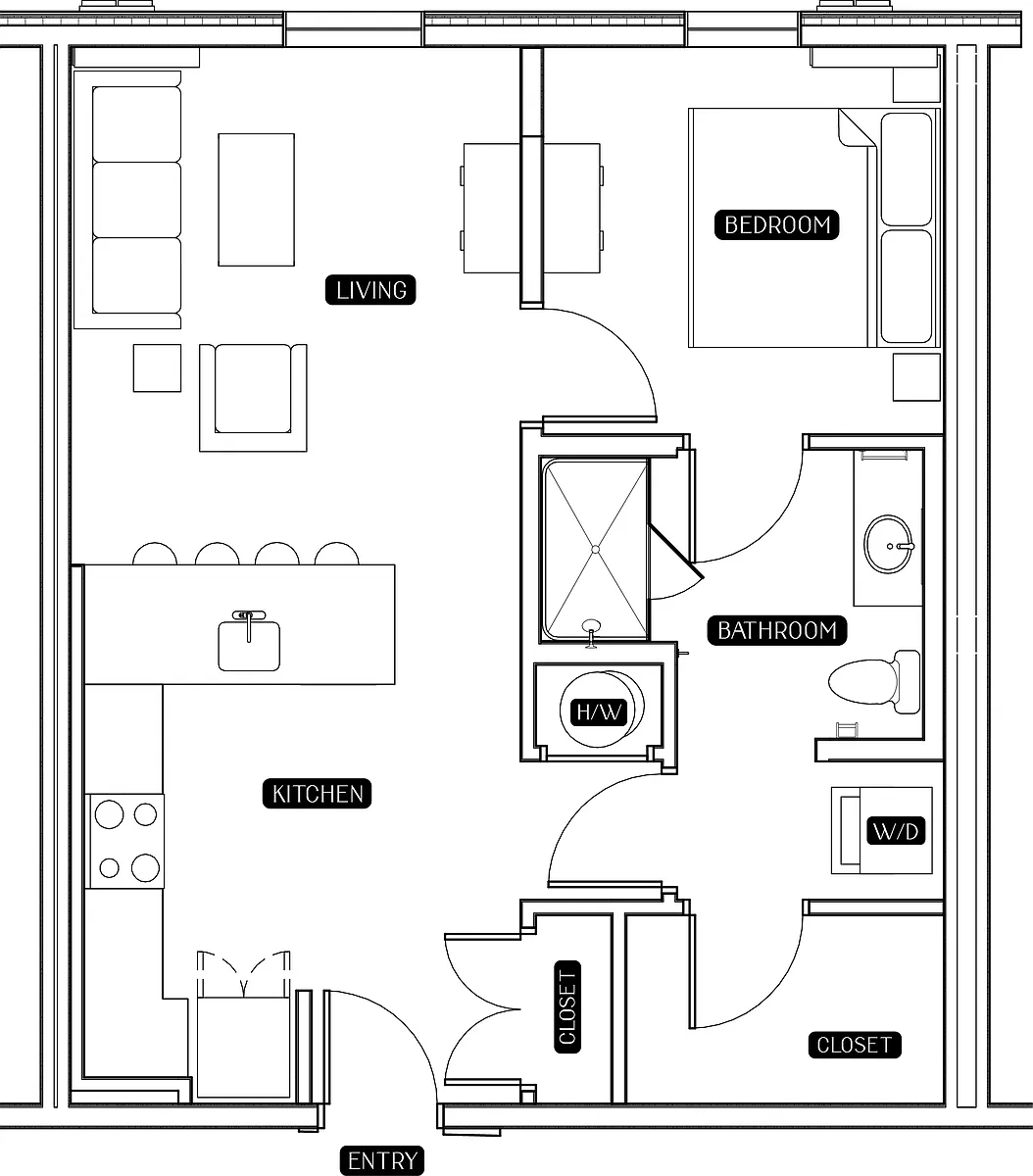 Floor plan 1BD Floor Plan A
