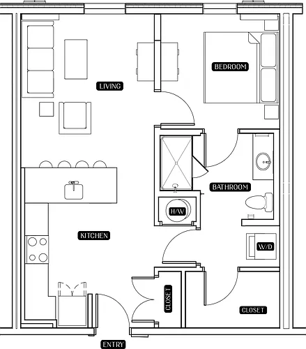 Floor plan 1BD Floor Plan A