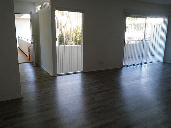 living room flooring & attached patio