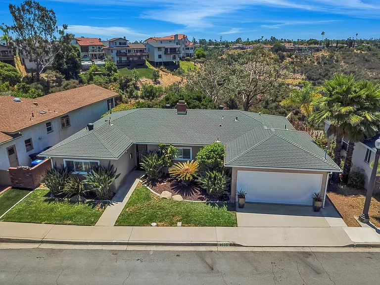 Elevated view of front of house