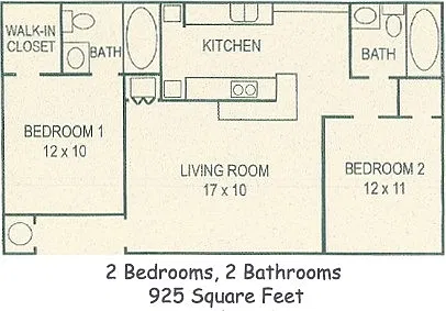 Floor plan 2 Bedroom Apartment