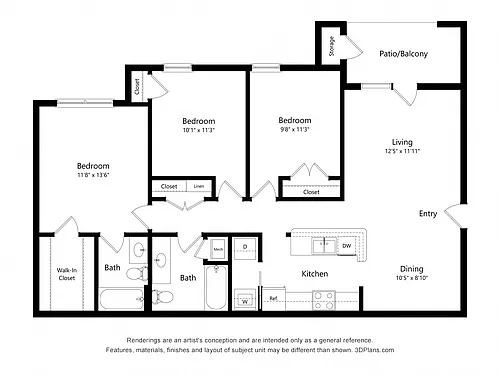 Floor plan Three Bedroom