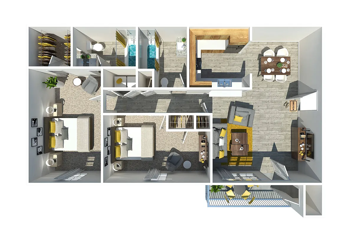 Floor plan 2 Bedroom 2 Bathroom