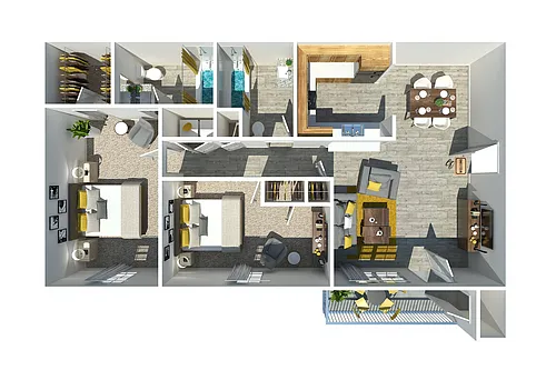Floor plan 2 Bedroom 2 Bathroom
