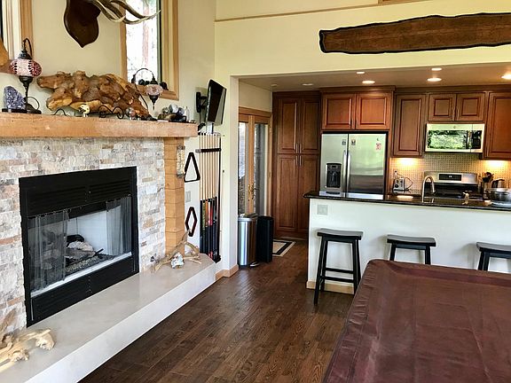 Downstairs living room and kitchen.