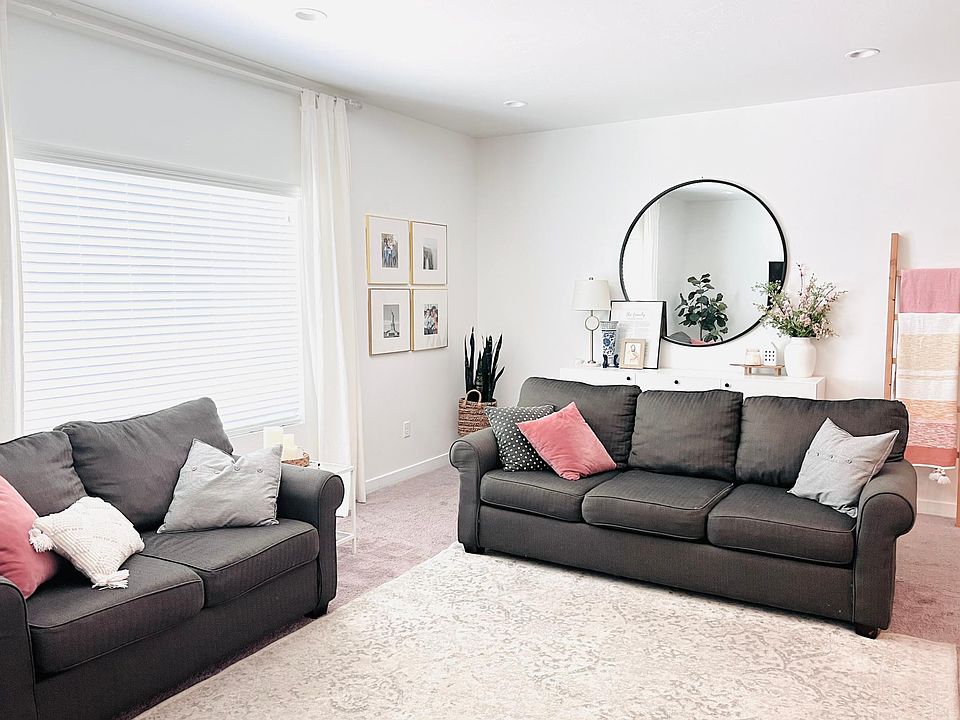 Second level open concert - living room, kitchen, dining room and office in corner.