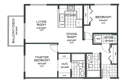 Floor plan 2 Bed 2 Bath G