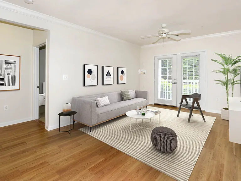 Living Area with Hard Surface Flooring and Balcony