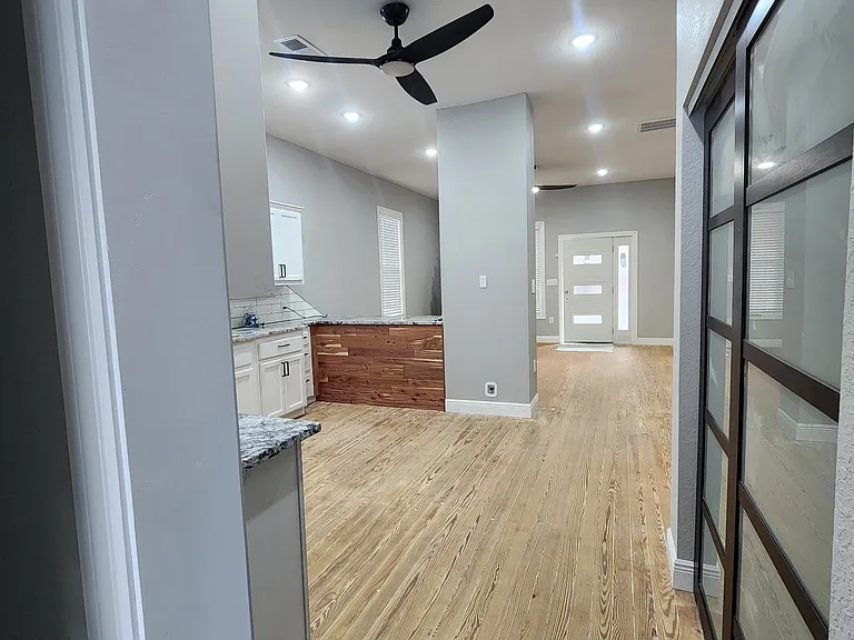 Kitchen and living room from back foyer