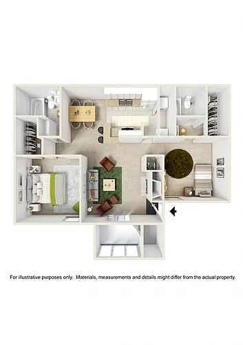 Floor plan 2 Bedroom 2 Bath