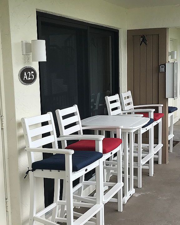 Large deck overlooking canal