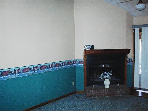 Family room with fireplace