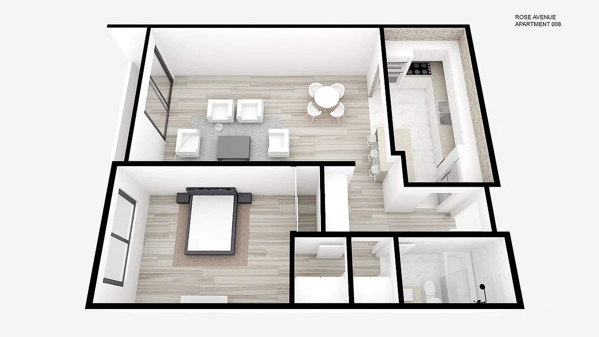 Floor plan One Bed ~ One Bath