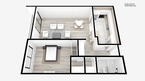 Floor plan One Bed ~ One Bath