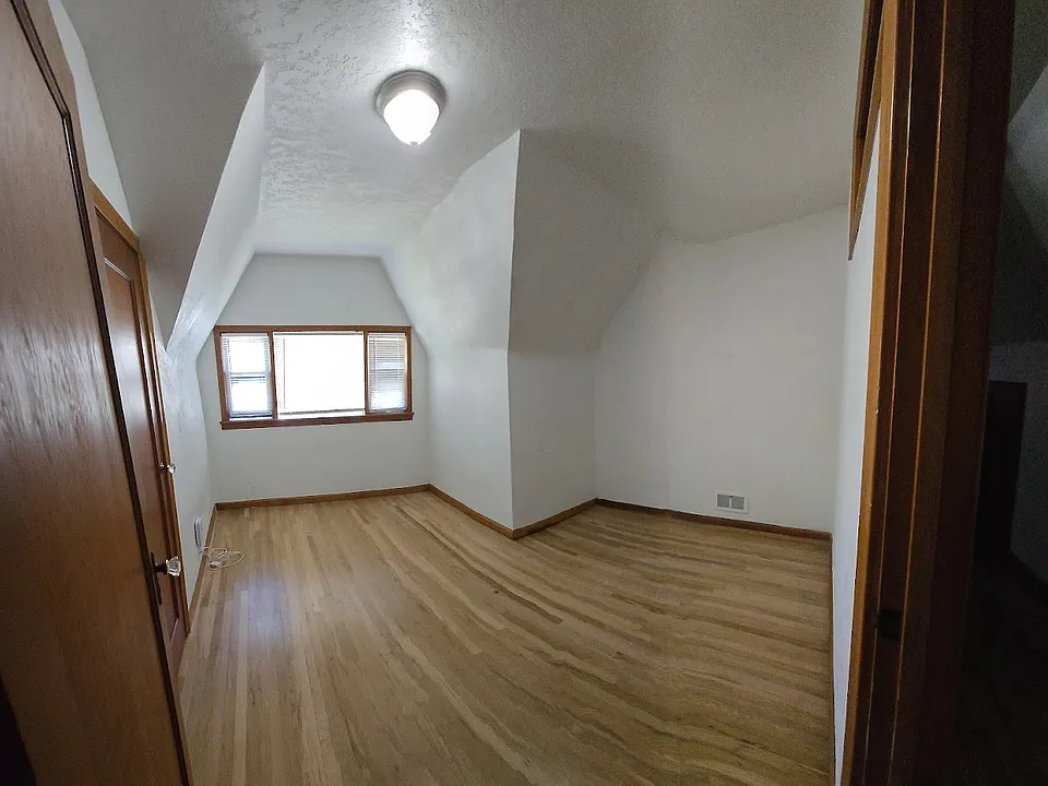 Bedroom 1 measures 11 1/2 ft x 13 ft (minus 4' x 5' corner)