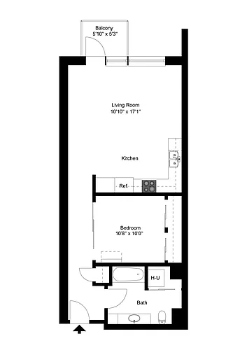 Floor plan 1X1 A