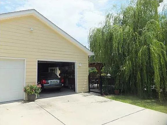 Two car garage for storage for storing vehicles.