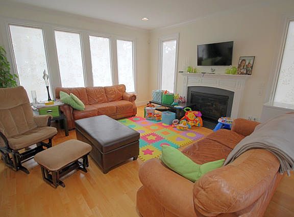 Spacious Living Room with Fireplace