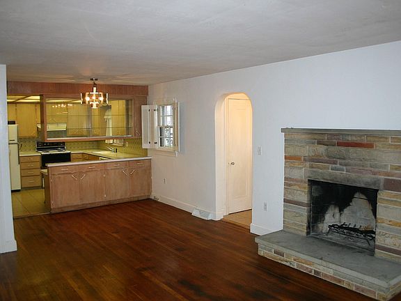 View from bay windows to dining and kitchen