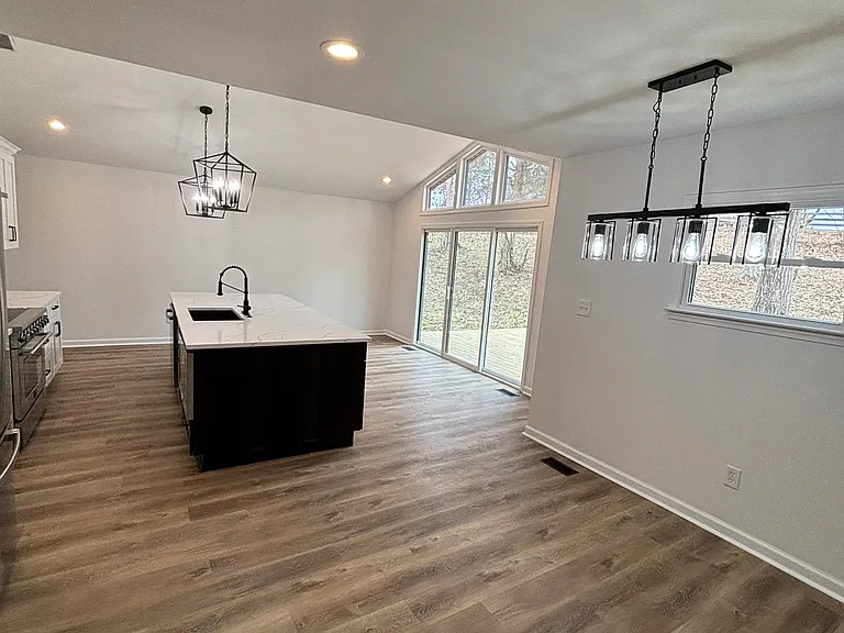 view of kitchen from garage entry