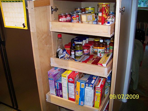 Pull out shelves in pantry