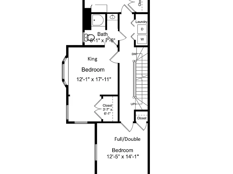 Second floor layout Huge rooms, lots closets, lots space