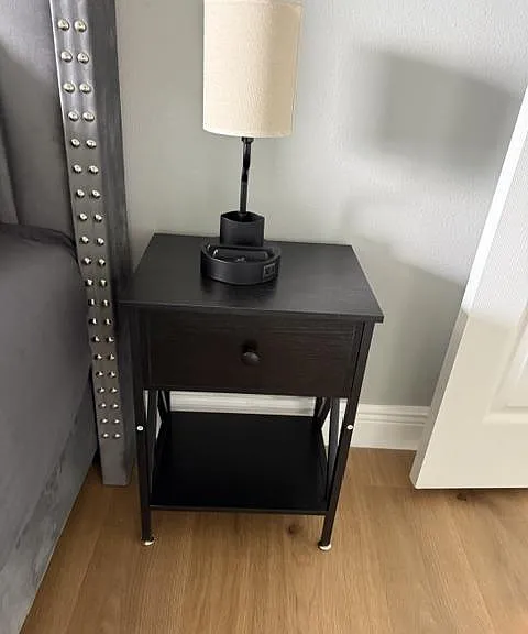 night stand with storage, 120v outlet, USB-A & USB-C