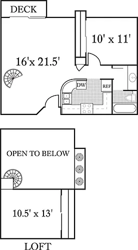 Floor plan The Catalina with loft