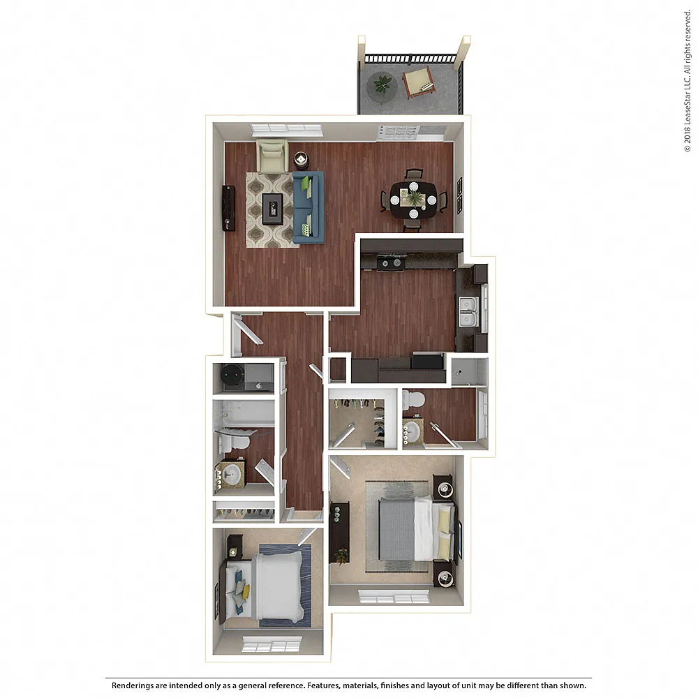 Floor plan 2BR/2BA B