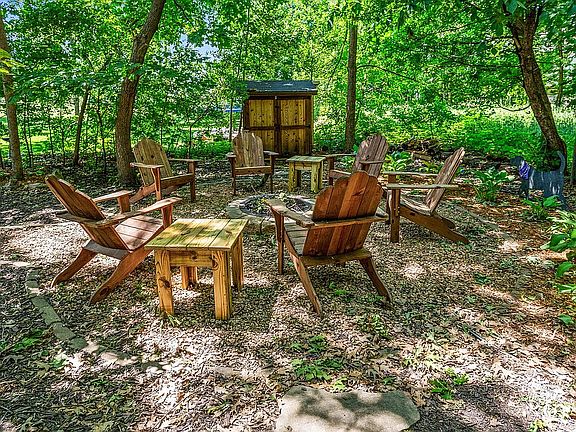 Fire pit in back yard.