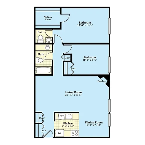 Floor plan The Briarwood with Fireplace
