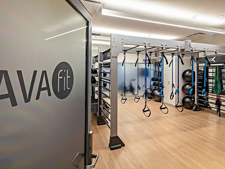 Fitness center with TRX equipment