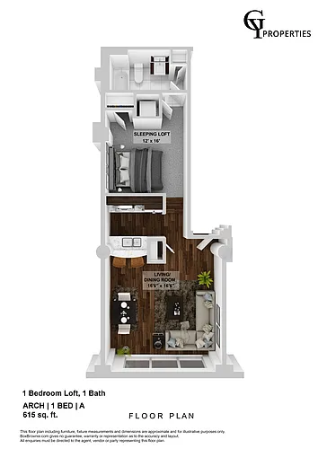 Floor plan ARCH 1 BED A