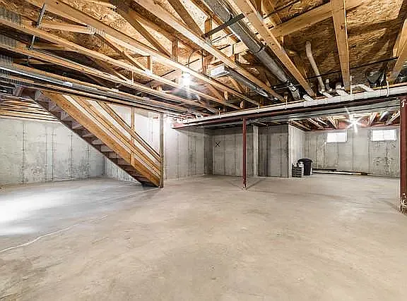 Basement has been partially finished, walls, floor and ceilings painted. Great rec space or additional living/sleeping space.