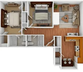 Floor plan 2 Bed 2 Bath