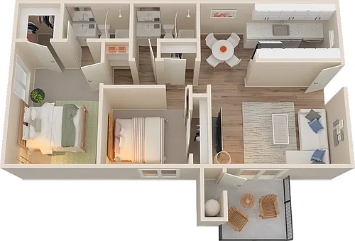 Floor plan 2 Bed 2 Bath B