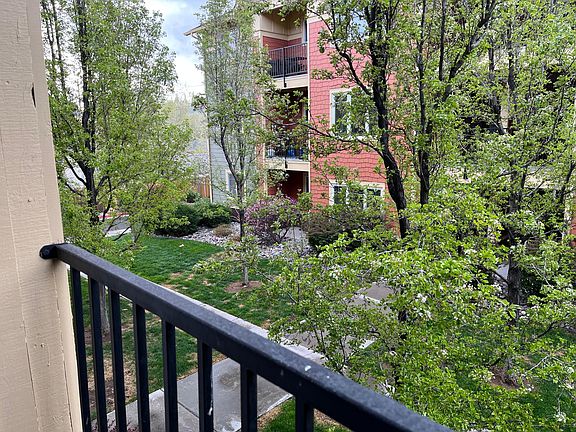 View of south-facing courtyard from balcony