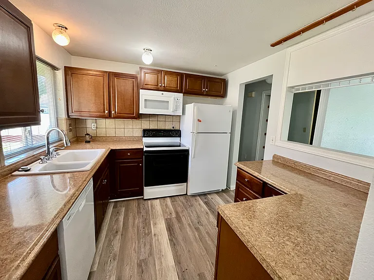 Microwave, Stove, Fridge, Dishwasher and Lazy Susan Cabinet