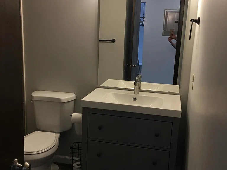 Everything is brand new in the bathroom. New tub, toilet, tiles, vanity, floors, paint.