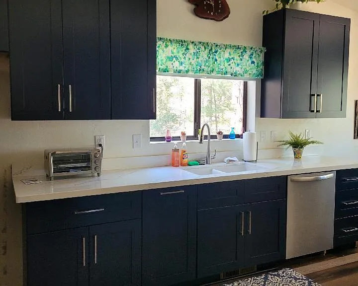 Dishwasher, toaster oven, and granite sink