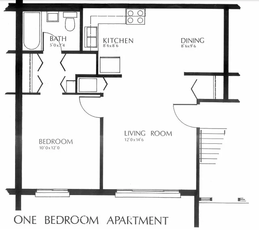 Floor plan 1 Bedroom 1 Bathroom