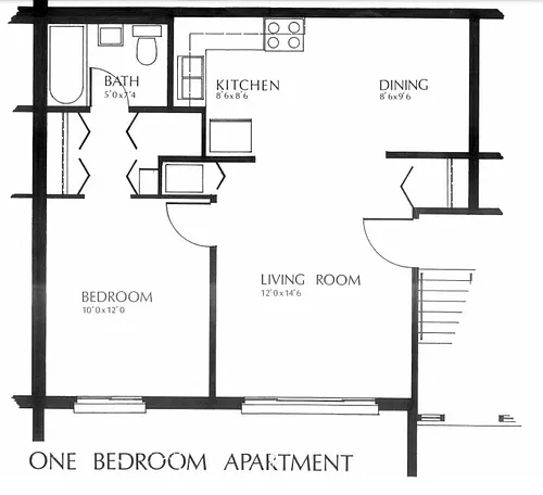 Floor plan 1 Bedroom 1 Bathroom