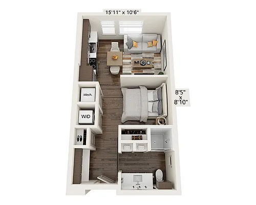 Floor plan Studio E1A-III