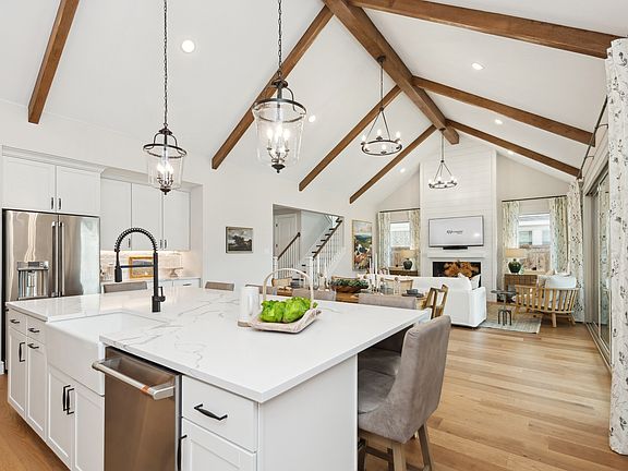 Kitchen with vaulted ceiling