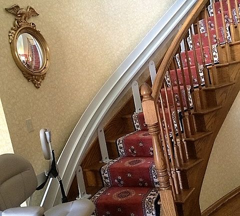 winding staircase  chairlift