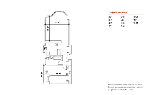 Floor plan One Bedroom